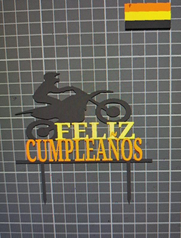 TOPPER feliz cumpleaños motocross