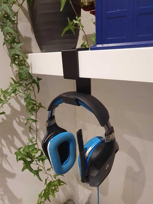 Holder for headphones suitable for IKEA LACK shelf