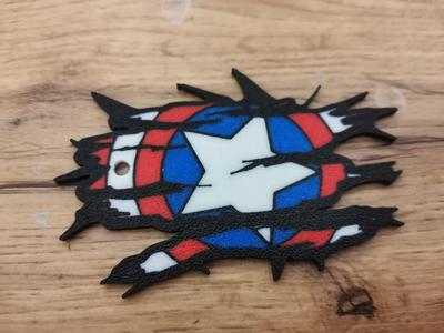 Multicolor Captain America keychain