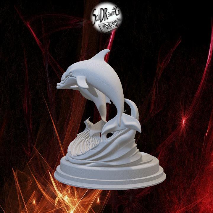 Dancing Dolphins – Ocean Joy 3D Sculpture – SoliDRawinGs C373