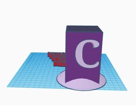 Organizer holder for pens and pencils Initials C - Porta penne e matite  Iniziali C