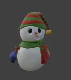 Cute Kid Snowman - Childlike Winter Figure 3D Print STL