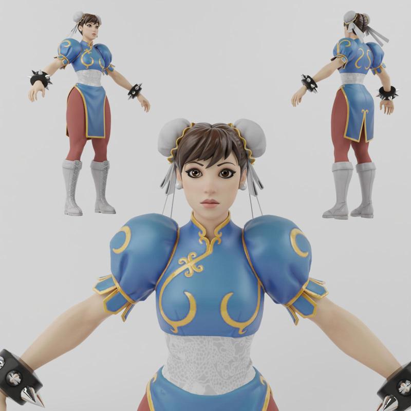 Chun Li Lowpoly Rigged