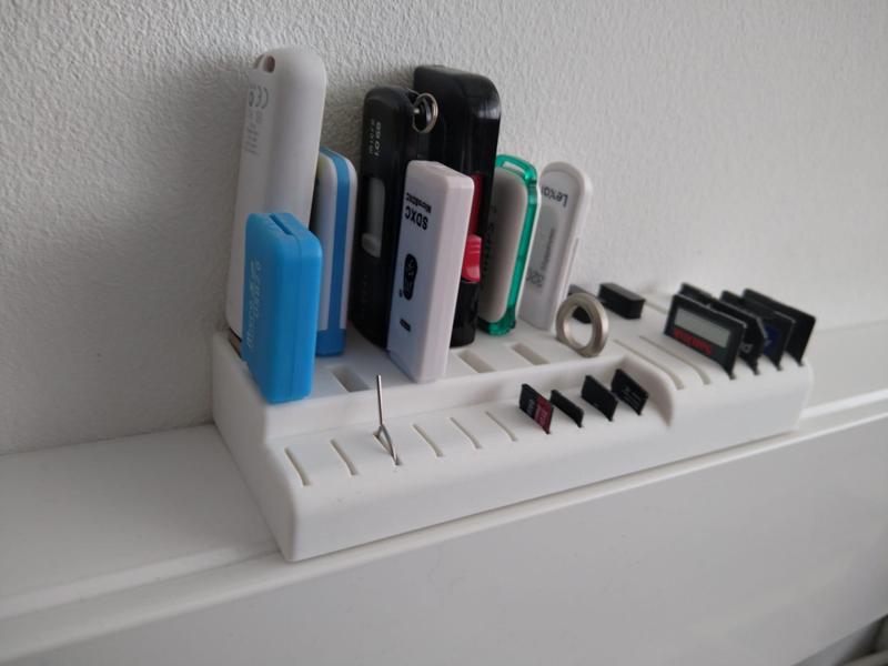 Usb and sd card holder