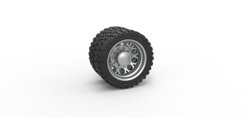 Diecast Rear semi wheel for pickup Version 23 Scale 1:25