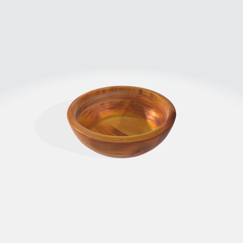 Wooden Bowl 3D Model - Realistic Kitchen Tableware Asset