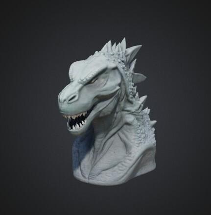 Godzilla bust