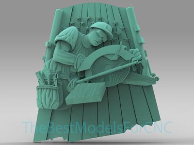 3D Model STL File for CNC Router Laser & 3D Printer American Carpenter