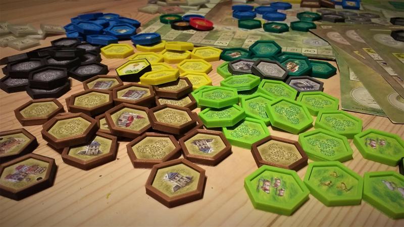 Castles of Burgundy boardgame tile thickeners