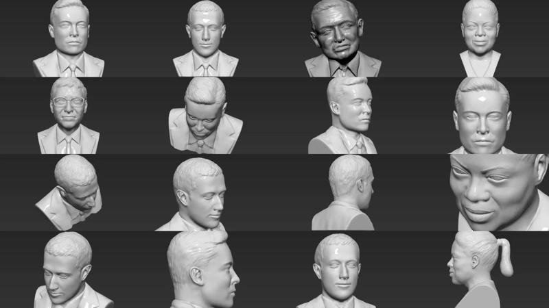 Most Influential People busts 3D printing ready 3D Model Collection