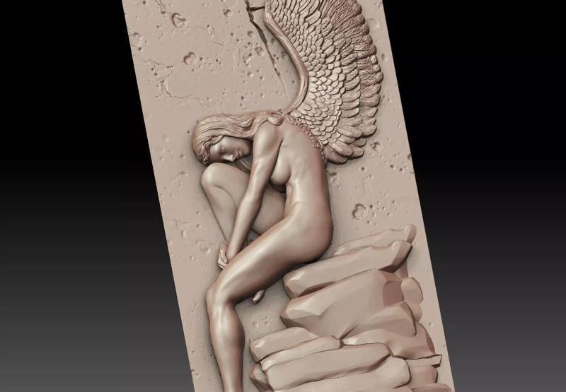 angel female Bas Relief