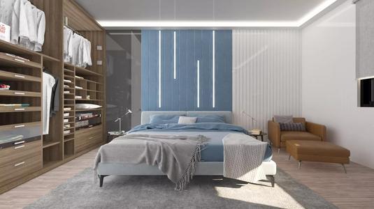 bedroom 2 modern with walk in closet
