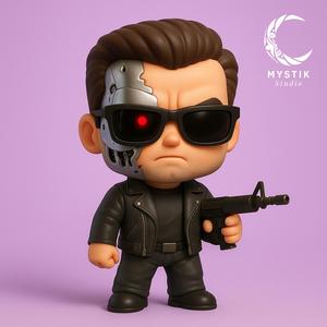 Terminator Chibi Cartoon 3D STL – Collectible Figure