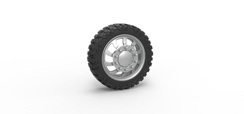 Diecast Front semi wheel for pickup Version 8 Scale 1:25