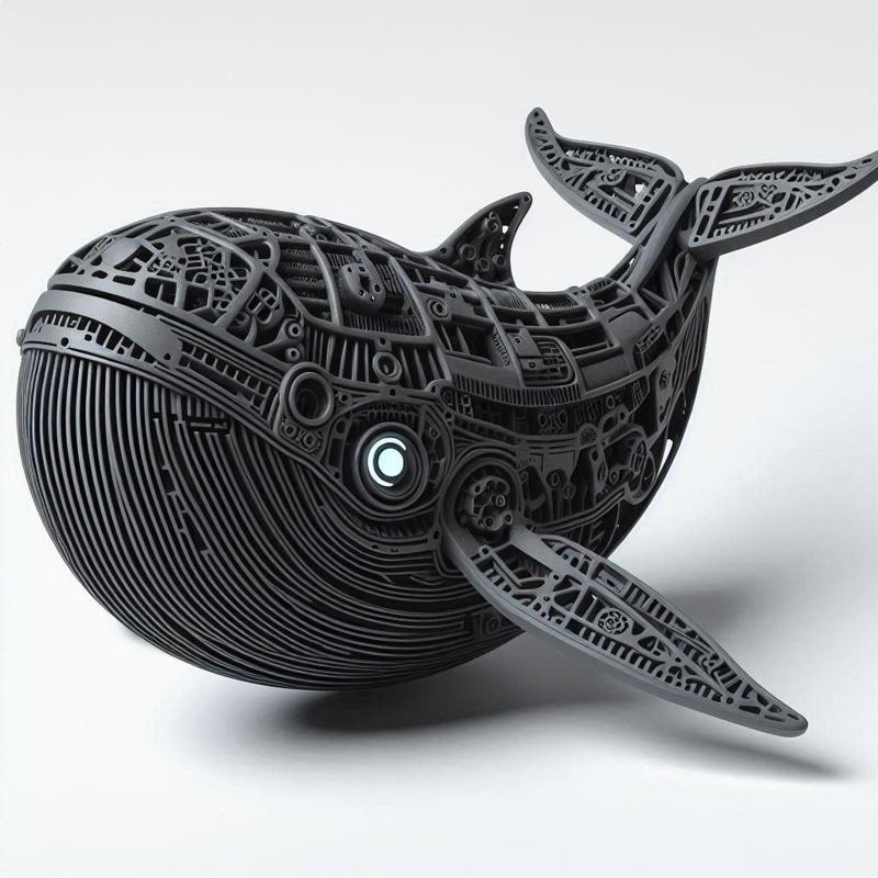 Robotic Whale 3D Print – Futuristic Mechanical Ocean Creature Figurine