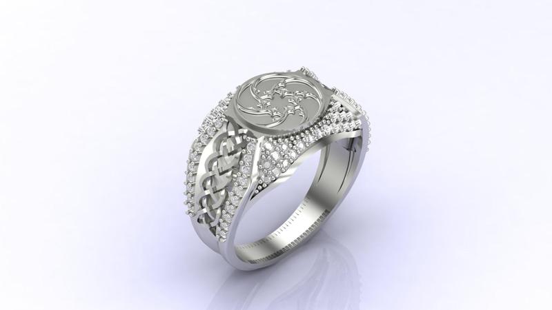 Gents Ring Print Ready STL 3DM Gents Rings Diamond Men Ring 3D print model