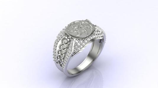 Gents Ring Print Ready STL 3DM Gents Rings Diamond Men Ring 3D print model