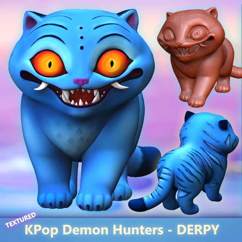 DERPY – Textured Tiger Companion from K-Pop Demon Hunters
