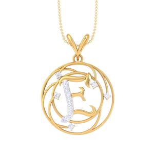 3D Printable Cad jewelry design of Lady diamond Pendant Letter model
