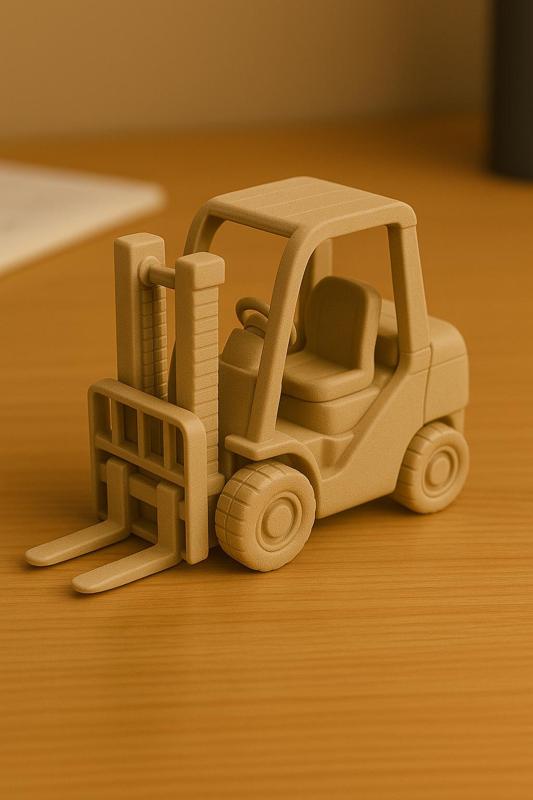3D Printable Forklift Toy – Cute One-Piece Warehouse Vehicle STL