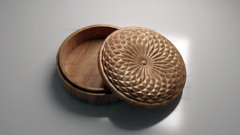 Round shaped jewelry box V3 -3D STL for CNC and 3D Printer