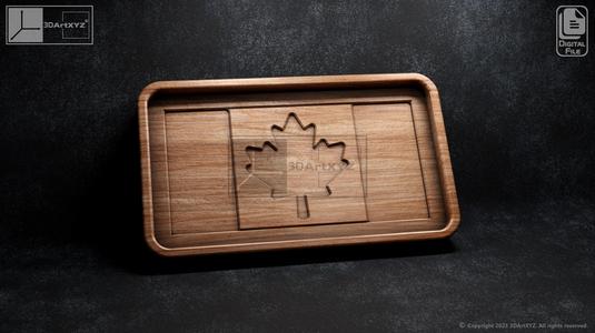 Canada Flag Tray - CNC Files for Wood (svg, dxf, eps, ai, pdf)