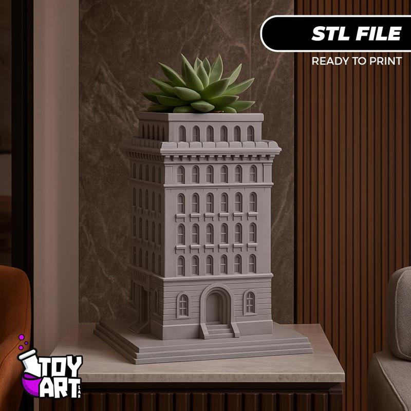 Vase STL - Mini Building Planter for Succulents 3D Print