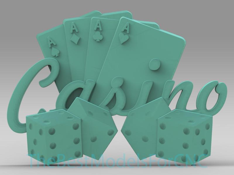 3D Model STL File for CNC Router Laser & 3D Printer Casino Cards and Dices