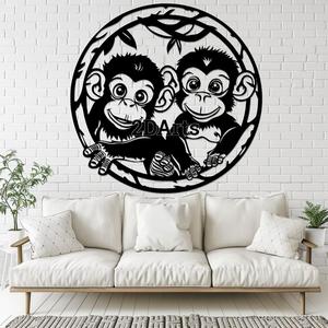 Cute Baby Monkeys 2D Wall Art/Window Art