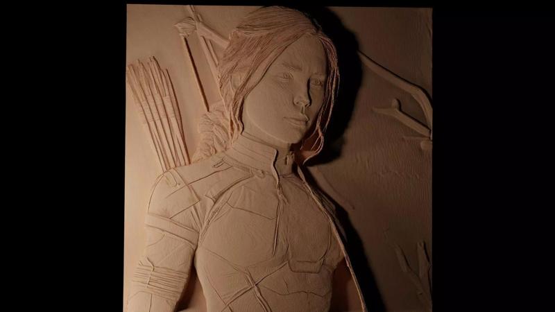 Katniss Everdeen Hunger Games CNC Print High Relief Sand Casting
