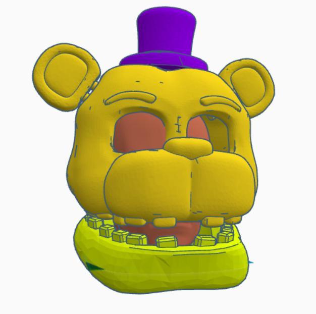WITHERED FREDDY/GOLDEN FREDDY  WEARABLE HEAD with  jaw mechanism