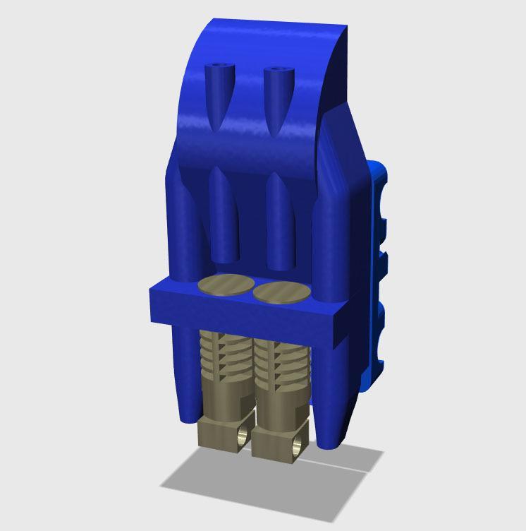 Dual Jhead Bowden Cooling mount