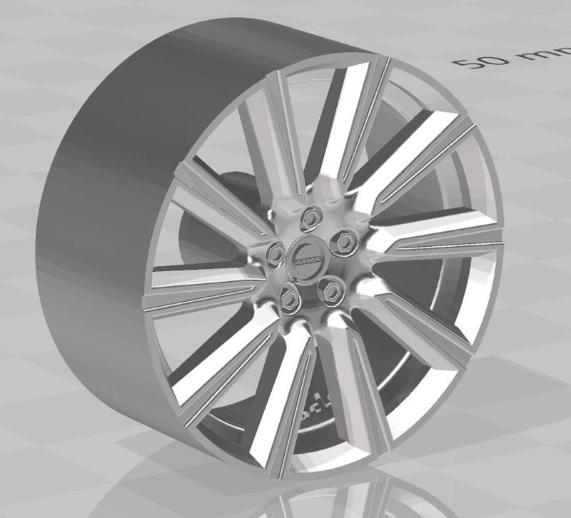 Volvo s90 10 spoke diamond cut 150 wheels  for scale model