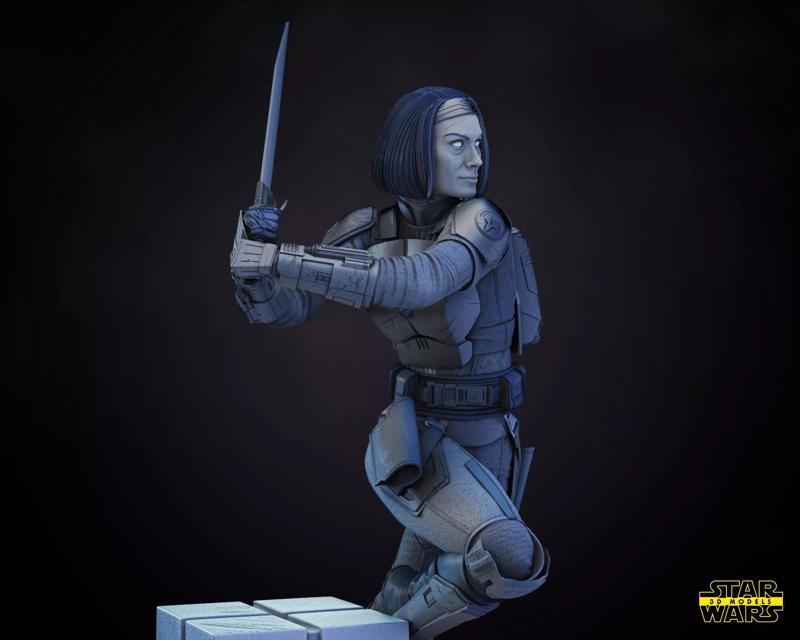Bo Katan Sculpture Star Wars 3D Models Ready for 3D printing