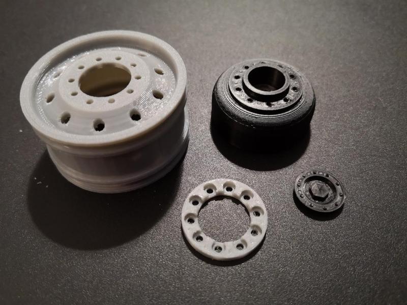 1/14 RC Tamiya truck front super single wheel for wide tyre