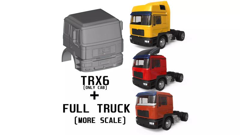 Old Truck F2000 cab 3 version full truck  And TRX6 only cab 3D Model Collection