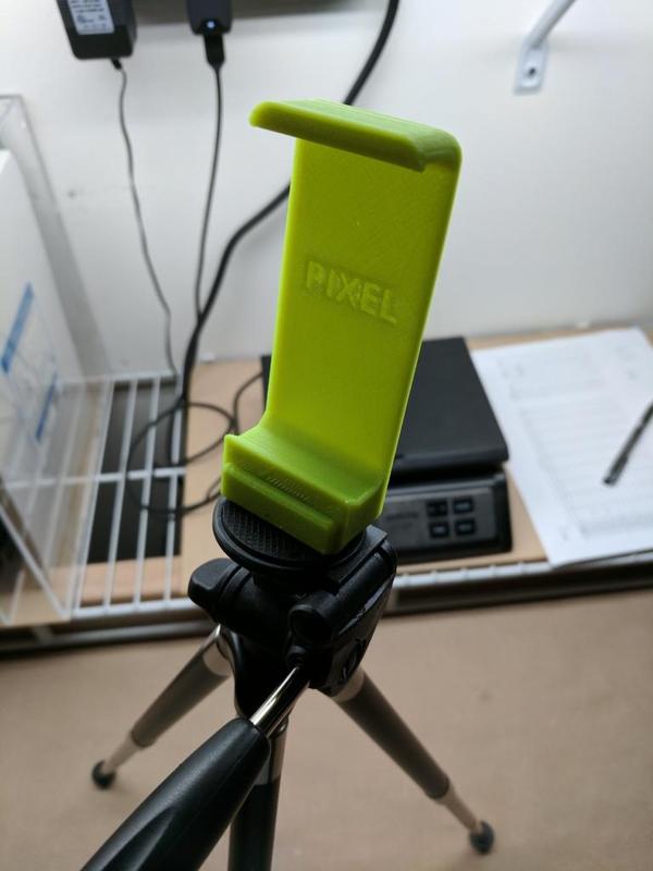 Tripod adapter for Pixel cell phone in Otter Box case
