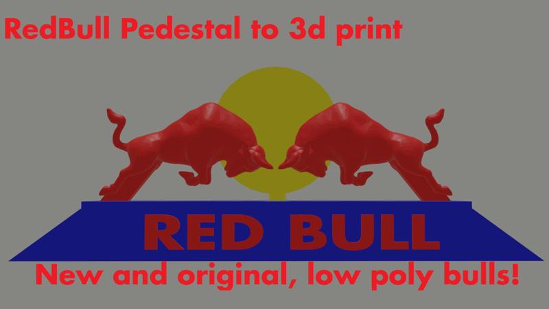 Red bull logo with pedestal 3d printable 3D print model