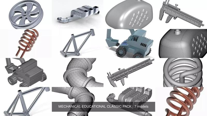 MECHANICAL EDUCATIONAL CLASSIC PACK 3D Model Collection