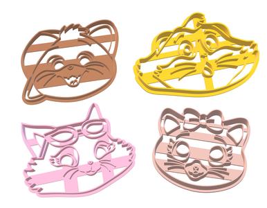 cookie cutter cookie cutter x4 pack set 44 cat cats fondant cookie cookie cartoons
