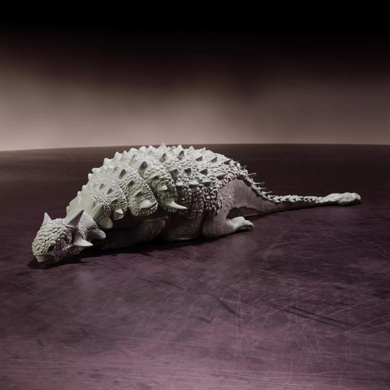 Ankylosaurus sleeping - pre-supported armored dinosaur