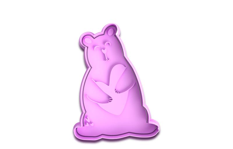 Teddy Love Cookie Cutter and Fondant Stamp