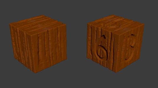 Wooden Dice and Cube