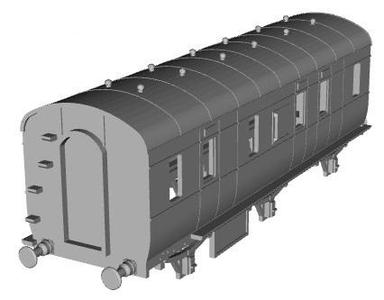 LMS six wheel passenger brake van diagram 2000 1/76 scale