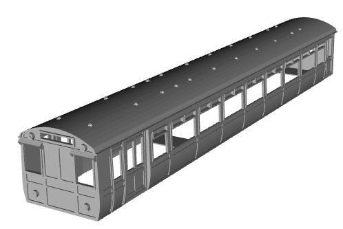 LNWR Siemens Driving Trailer coach (modified) 1/87 scale