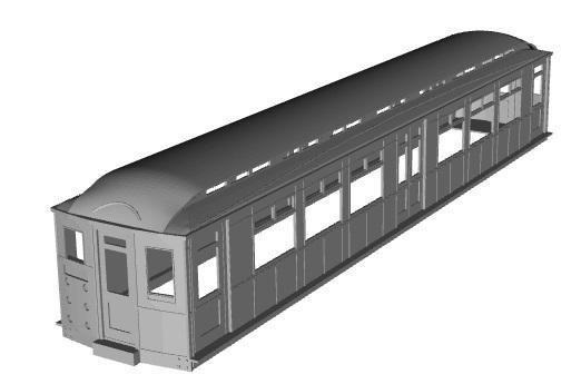 District Railway C and D stock Driver trailer car 1/87 scale