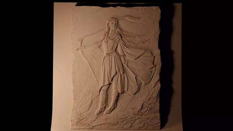 Maid Marian Robin Hood CNC 3d Print High Relief Sand Casting