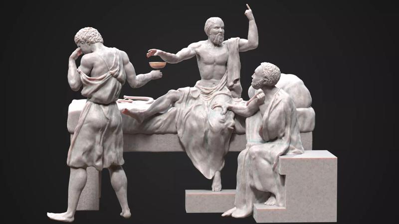 The Death of Socrates - Hand Sculpture 3D Print