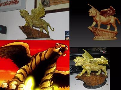 Tiger  Cave statue printable