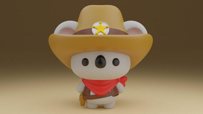 Koala cowboy figure
